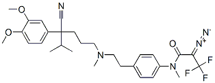 2-(3,4-dimethoxyphenyl)-2-isopropyl-5-(N-(4-(N-methyl-2-diazo-3,3,3-trifluoropropionamido)phenethyl)methylamino)valeronitrile 化学構造式
