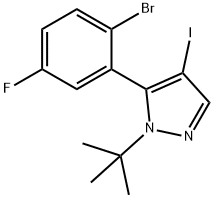 5-(2-Bromo-5-fluoro-phenyl)-1-tert-butyl-4-iodo-1H-pyrazole Structure