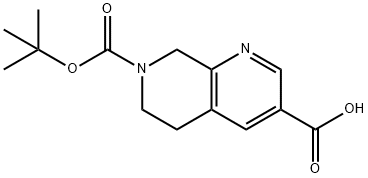 7-(TERT-BUTOXYCARBONYL)-5,6,7,8-TETRAHYDRO-1,7-NAPHTHYRIDINE-3-CARBOXYLIC ACID Struktur