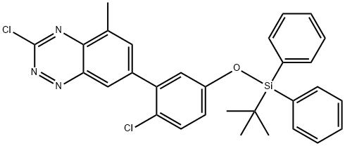 1,2,4-Benzotriazine, 3-chloro-7-[2-chloro-5-[[(1,1-diMethylethyl)diphenylsilyl]oxy]phenyl]-5-Methyl-,1245646-40-5,结构式