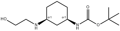 tert-butyl (1S,3R)-3-(2-hydroxyethylamino)cyclohexylcarbamate Struktur