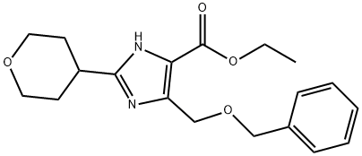 乙基 4-(苄氧基甲基)-2-(四氢-2H-吡喃-4-基)-1H-咪唑-5-羧酸酯 结构式