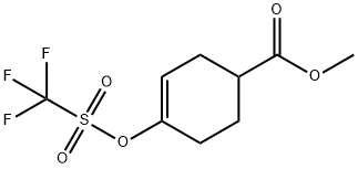 methyl 4-(trifluoromethylsulfonyloxy)cyclohex-3-enecarboxylate Struktur