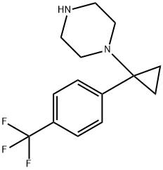 1-(1-(4-(TRIFLUOROMETHYL)PHENYL)CYCLOPROPYL)PIPERAZINE Structure