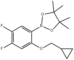 2-CyclopropylMethoxy-4,5-difluorophenylboronic acid pinacol ester, 1245816-08-3, 结构式