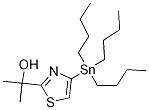 2-(4-(TRIBUTYLSTANNYL)THIAZOL-2-YL)PROPAN-2-OL, 1245816-16-3, 结构式