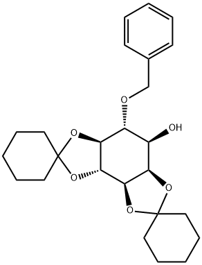 4-O-BENZYL-1,2:5,6-DI-O-CYCLOHEXYLIDENE-L-MYO-INOSITOL 化学構造式