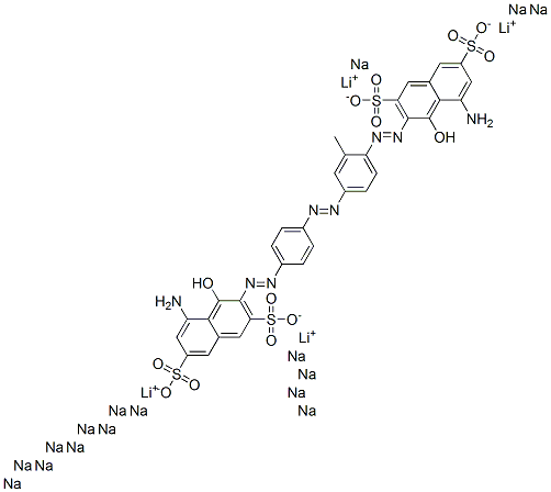 124605-82-9 2,7-Naphthalenedisulfonic acid, 5-amino-3-4-4-(8-amino-1-hydroxy-3,6-disulfo-2-naphthalenyl)azo-2-methylphenylazophenylazo-4-hydroxy-, lithium sodium salt