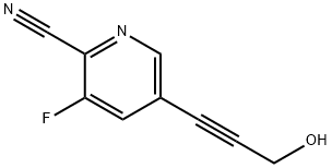 3-Fluoro-5-(3-hydroxyprop-1-yn-1-yl)-picolinonitrile 结构式