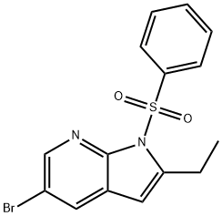 5-BROMO-2-ETHYL-1-(PHENYLSULFONYL)-1H-PYRROLO[2,3-B]PYRIDINE, 1246088-50-5, 结构式