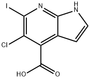 5-Chloro-6-iodo-1H-pyrrolo[2,3-b]pyridine-4-carboxylic acid, 1246088-58-3, 结构式