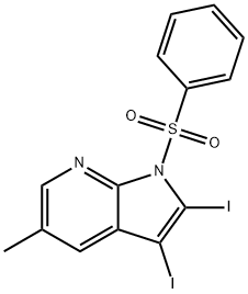 2,3-二碘-5-甲基-1-(苯磺酰基)-1H-吡咯并[2,3-B]吡啶, 1246088-65-2, 结构式