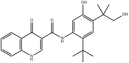 3-QuinolinecarboxaMide, N-[2-(1,1-diMethylethyl)-5-hydroxy-4-(2-hydroxy-1,1-diMethylethyl)phenyl]-1,4-dihydro-4-oxo- Structure