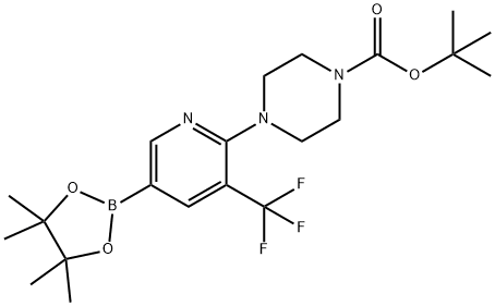 tert-butyl 4-(5-(4,4,5,5-tetraMethyl-1,3,2-dioxaborolan-2-yl)-3-(trifluoroMethyl)pyridin-2-yl)piperazine-1-carboxylate Structure