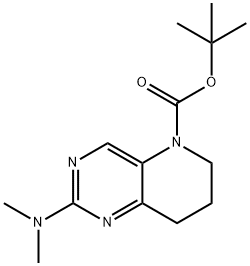 5-BOC-2-(二甲基氨基)-5,6,7,8-四氢吡啶并[3,2-D]嘧啶,1246471-35-1,结构式