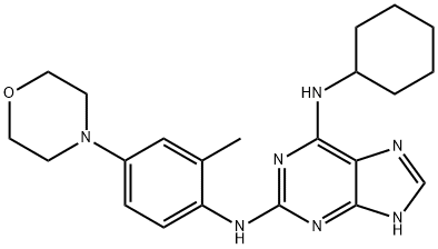 N6-环己基-N2-(2-甲基-4-吗啉苯基)-9H-嘌呤-2,6-二胺, 1246529-32-7, 结构式