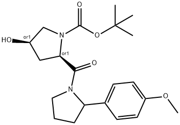 (2R,4R)-REL-4-羟基-2-[[2-(4-甲氧基苯基)-1-吡咯烷基]羰基]-1-吡咯烷羧酸叔丁酯 结构式
