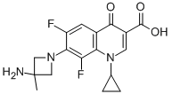 7-(3-アミノ-3-メチル-1-アゼチジニル)-1-シクロプロピル-6,8-ジフルオロ-1,4-ジヒドロ-4-オキソ-3-キノリンカルボン酸 化学構造式