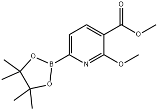 2-甲氧基-6-(4,4,5,5-四甲基-1,3,2-二噁硼烷-2-基)烟酸甲酯, 1246765-27-4, 结构式