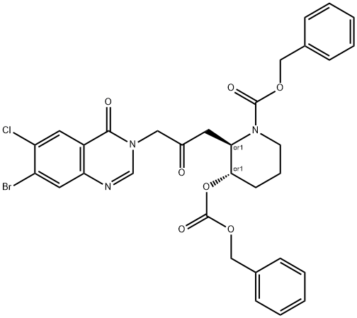 N,O-Bis(benzyloxycarbonyl) Halofuginone Structure