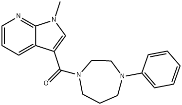 1-Methylpyrrolo[2,3-b]pyridine-3-carboxylic Acid N-Phenyl Homopiperazine Amide 化学構造式