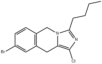 8-Bromo-3-butyl-1-chloro-5,10-dihydro-imidazo[1,5-b]isoquinoline Struktur