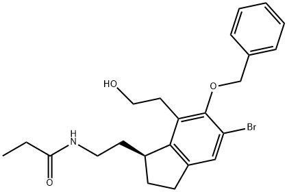 (S)-N-[6-Benzyloxy-5-bromo-7-(2-hydroxyethyl)-2,3-dihydro-1H-inden-1-ylidene)ethyl]propanamide,1246820-32-5,结构式