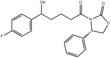 2-Oxazolidinone, 3-[5-(4-fluorophenyl)-5-hydroxy-1-oxopentyl]-4-phenyl-, (4S)- Structure