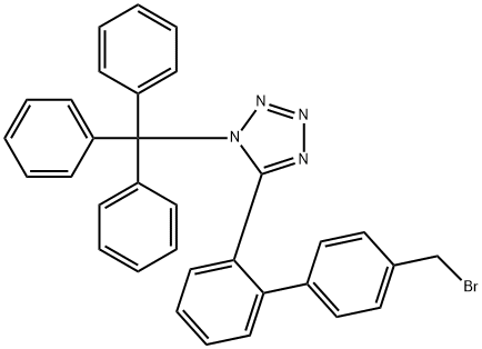 5-(4'-Bromomethyl-1,1'-biphenyl-2-yl)-1-triphenylmethyl-1H-tetrazole Structure