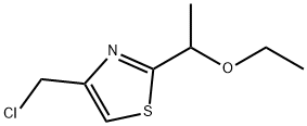 4-(Chloromethyl)-2-(1-ethoxyethyl)-1,3-thiazole 化学構造式