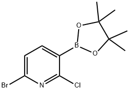 6-溴-2-氯-3-吡啶硼酸片呐酯, 1247726-85-7, 结构式