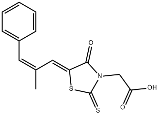 (Z,Z)-5-(2-Methyl-3-phenyl-propenylidene)-4-oxo-2-thioxo-3-thiazolidineacetic Acid
