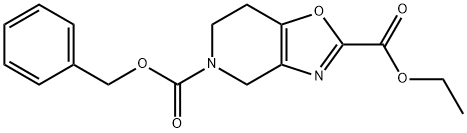 5-benzyl 2-ethyl 4H,5H,6H,7H-[1,3]oxazolo[4,5-c]pyridine-2,5-dicarboxylate 化学構造式