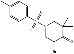 4-Piperidinone, 5-broMo-3,3-diMethyl-1-[(4-Methylphenyl)sulfonyl]- Struktur