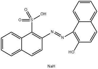 2-[(2-ヒドロキシ-1-ナフタレニル)アゾ]-1-ナフタレンスルホン酸ナトリウム 化学構造式