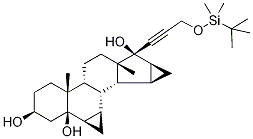 17-(O-tert-ButyldiMethylsilyl-1-propynyl-3-hydroxy)-6β,7β:15β,16β-diMethyleneandrostane-3β,5β,17β-triol Structure