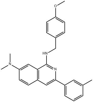 N1-(4-甲氧苄基)-N7,N7二甲基-3-(间甲苯基)异喹啉-1,7-二胺,1248622-41-4,结构式