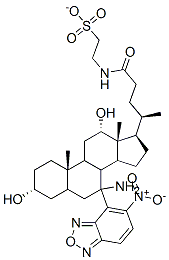 (N-(7-(nitrobenz-2-oxa-1,3-diazol-4-yl))-7-amino-3alpha,12alpha-dihydroxycholan-24-oyl)-2-aminoethanesulfonate 结构式