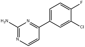 4-(3-Chloro-4-fluorophenyl)pyrimidin-2-amine 化学構造式