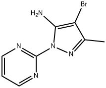 4-ブロモ-3-メチル-1-(ピリミジン-2-イル)-1H-ピラゾール-5-アミン 化学構造式