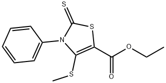 ethyl 4-(methylsulfanyl)-3-phenyl-2-thioxo-2,3-dihydro-1,3-thiazole-5-carboxylate Structure