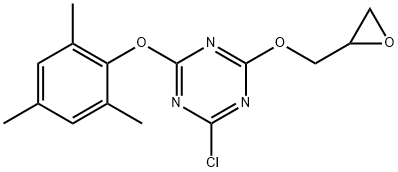 2-CHLORO-4-(OXIRANYLMETHOXY)-6-(2,4,6-TRIMETHYLPHENOXY)- 1,3,5-TRIAZINE Structure