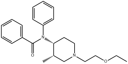 N-[(3S,4R)-1-(2-ethoxyethyl)-3-methyl-4-piperidyl]-N-phenyl-benzamide 化学構造式