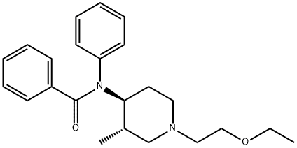 N-[(3S,4R)-1-(2-ethoxyethyl)-3-methyl-4-piperidyl]-N-phenyl-benzamide 化学構造式