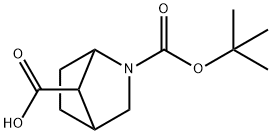 2-Aza-bicyclo[2.2.1]heptane-2,7-dicarboxylic acid 2-tert-butyl ester Structure