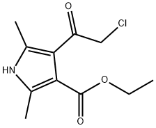 1H-Pyrrole-3-carboxylic acid, 4-(chloroacetyl)-2,5-dimethyl-, ethyl ester (9CI) Structure