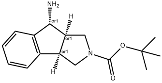 (3aR,8S,8aR)-tert-Butyl 8-amino-3,3a,8,8atetrahydroindeno[2,1-c]pyrrole-2(1H)-carboxylate Struktur