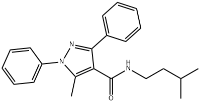 1,3-Diphenyl-5-methyl-N-(3-methylbutyl)-1H-pyrazole-4-carboxamide 结构式