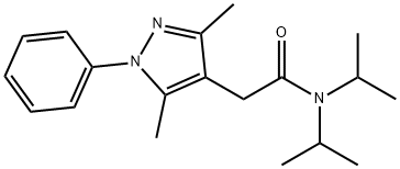 2-(3,5-dimethyl-1-phenyl-pyrazol-4-yl)-N,N-dipropan-2-yl-acetamide 化学構造式