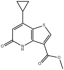 methyl 7-cyclopropyl-5-oxo-4,5-dihydrothieno[3,2-b]pyridine-3-carboxylate 化学構造式
